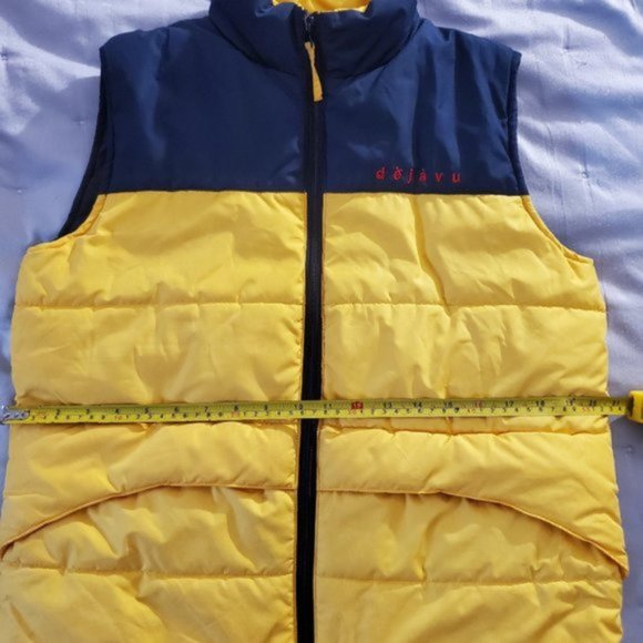 Dejavu Puffer Sporty Vest- Color Block Blue/Yellow- Size 14 Youth (Small… - Picture 15 of 16